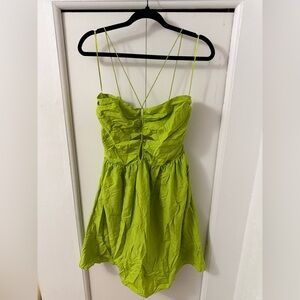 Rails short Silvia Banana Leaf Green Strappy Dress - SZ Large